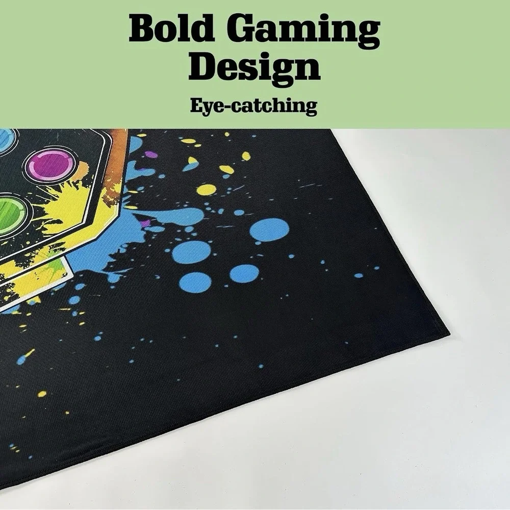Cool Gaming Rug 5x7 ft Non-Slip Area Rug for Bedroom, Living Room & Game Room De
